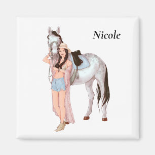 Íman Presente para a garota de cavalo, amante de cavalo