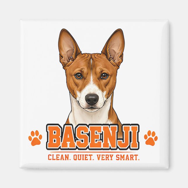 Íman 🐾 Presente para Amante de Cães Basenji 🐾 (Frente)