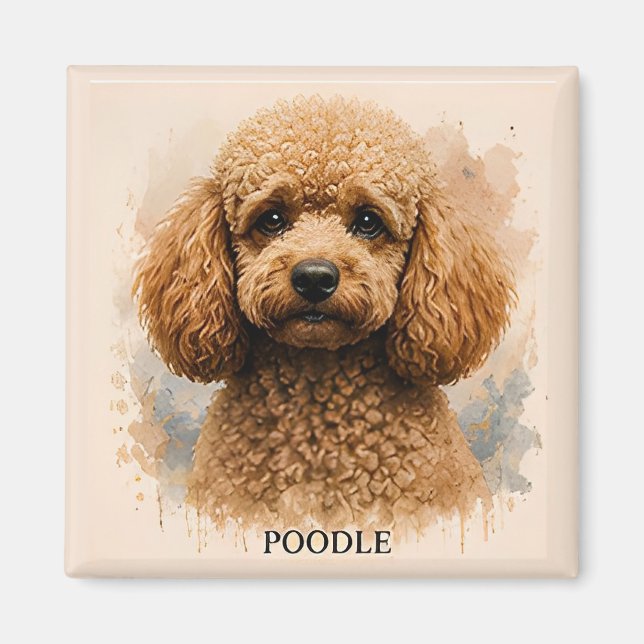 Íman Presente para Amante de Cães Poodle (Frente)