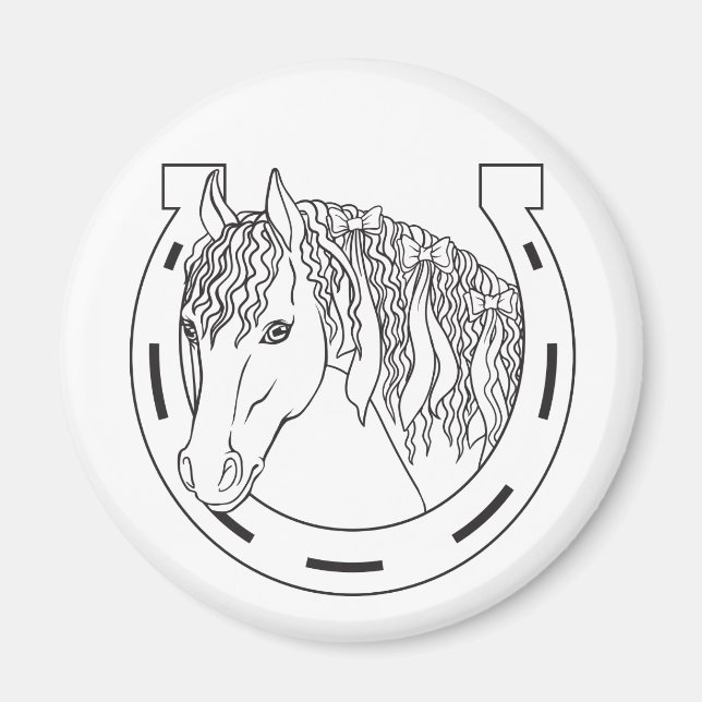 Íman Presente para Amante de Cavalos Ferradura da Sorte (Frente)