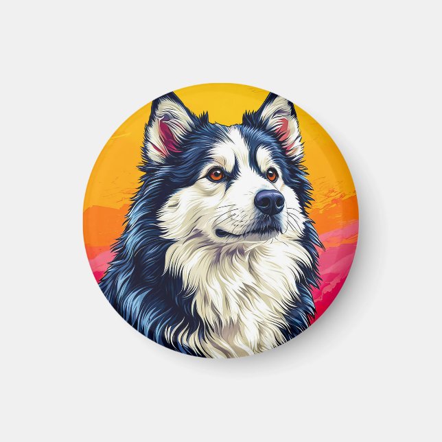Íman Presente para Amante de Husky (Frente)