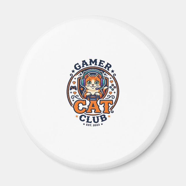 Íman Presente para Gata Gamer Mãe de Gata - Clube de Ga (Frente)
