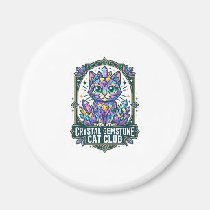 Íman Presente para Mãe de Gato com Cristal Gemstone - C