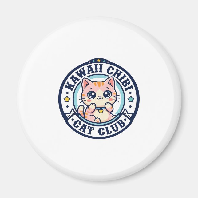 Íman Presente para Mãe de Gato Kawaii Chibi - Kawaii Ch (Frente)