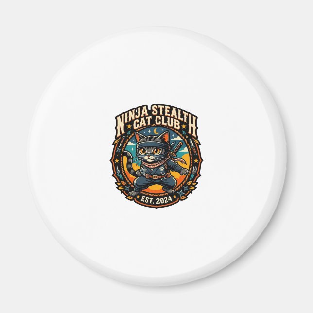 Íman Presente para Mãe de Gato Ninja Furtivo - Ninja Fu (Frente)
