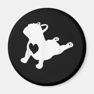 Íman Presente para o Bulldog Yoga Pose Love Heart Worko