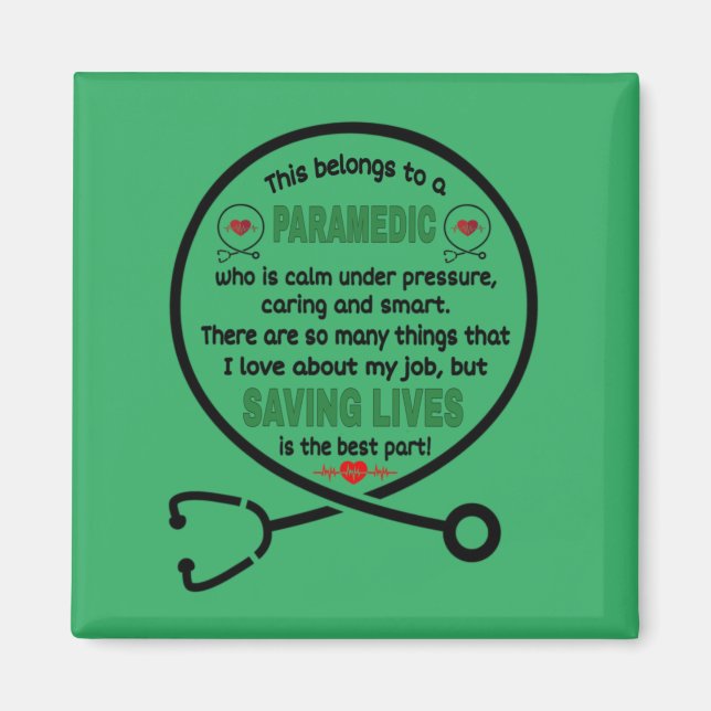 Íman Presente paramédico. Isto Pertence A Um paramédico (Frente)