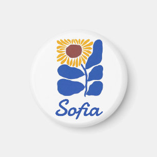 Íman Presente Personalizado com Nome Floral Retro Perso