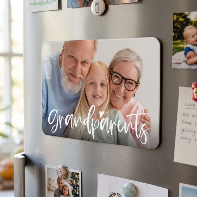 Íman Presente Personalizado de Amor dos Avós com Foto (Criador carregado)