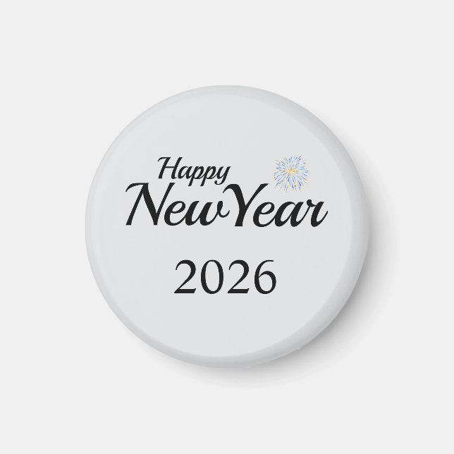 Íman Presente Personalizado de Ano Novo Feliz (Frente)