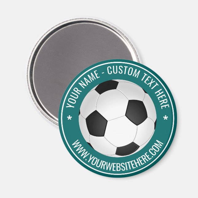 Íman Presente personalizado de bola de futebol de texto (Front/Back)