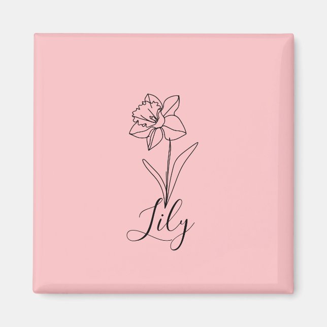 Íman Presente Personalizado de Flor de Nascimento do Na (Frente)