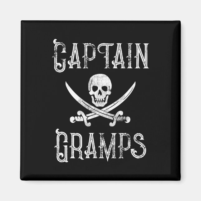 Íman Presente Personalizado de Pirata Náutico Capitão G (Frente)