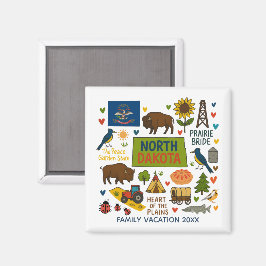 Íman Presente Personalizado de Viagem Familiar em Dakot