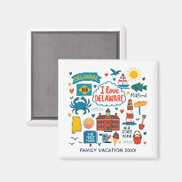 Íman Presente Personalizado de Viagem Familiar em Delaw