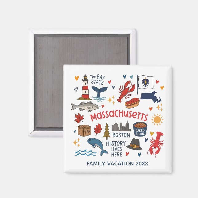 Íman Presente Personalizado de Viagem Familiar em Massa (Front/Back)