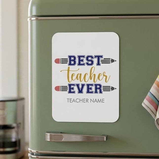 Íman Presente Personalizado Melhor Professor de Todos o (Criador carregado)