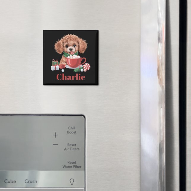 Íman Presente Personalizado Nome Toy Poodle Amante de C (In Situ (Fridge))