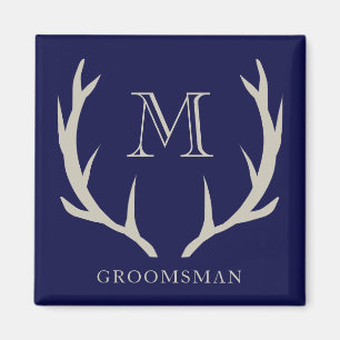 Íman Presente Personalizado Rústico Azul Marinho para P