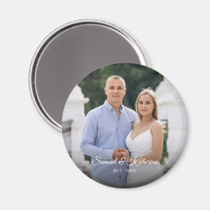 Íman Presente Romântico de Foto Personalizada com Nomes