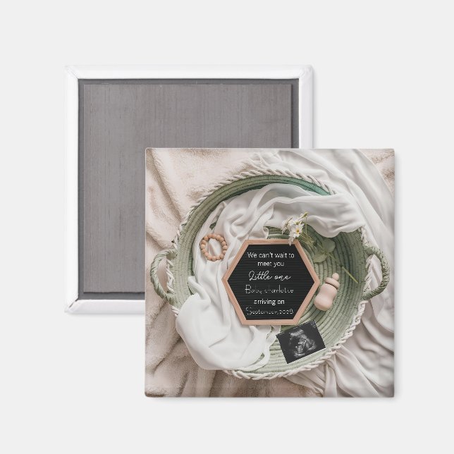 Íman Presente simples de anúncio de gravidez neutro e m (Front/Back)