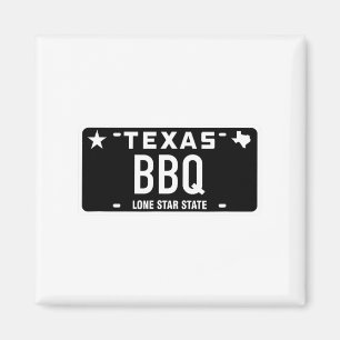 Íman Presente Texas Bbq Placa de Licença Comida Carne T
