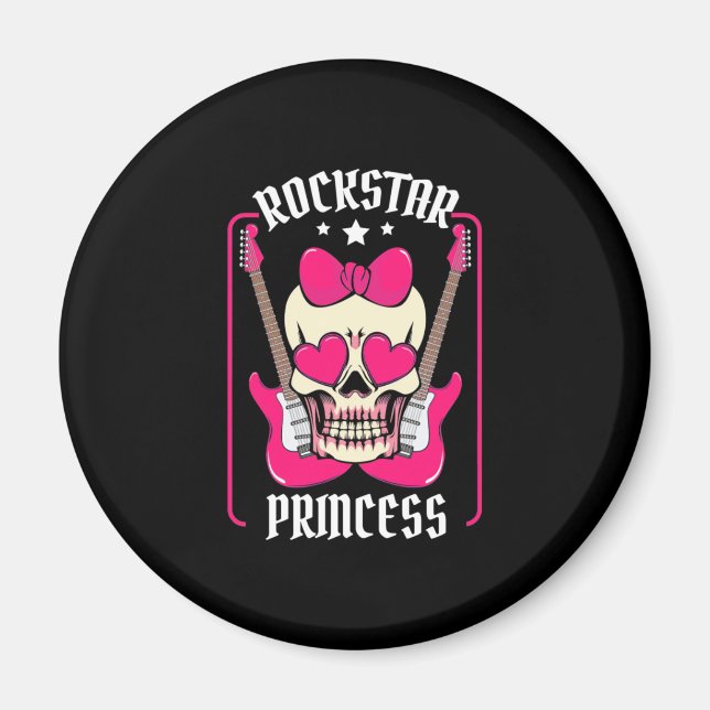 Íman Presente Xmas | Rockstar Princess Skull (Frente)