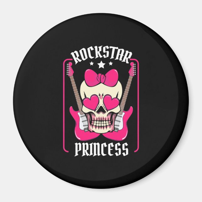 Íman Presente Xmas | Rockstar Princess Skull (Frente)