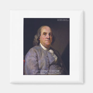Íman Presentes com a Citação de Ben Franklin "Ama o Teu