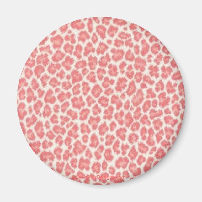 Íman Presentes com Estampa de Leopardo Rosa e Creme (Frente)