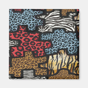 Íman Presentes com Estampa de Puzzle Leopardo Zebra Roc