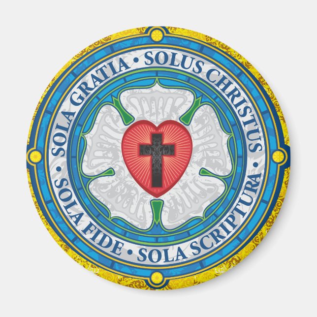 Íman "PRESENTES CRISTÃOS" Luther Rosa Christian Jesus (Frente)