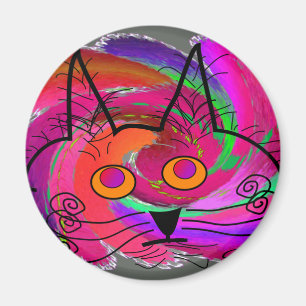 Íman Presentes da arte abstracta dos amantes do gato