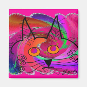 Íman Presentes da arte dos amantes do gato preto