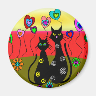 Íman Presentes da arte dos amantes do gato preto