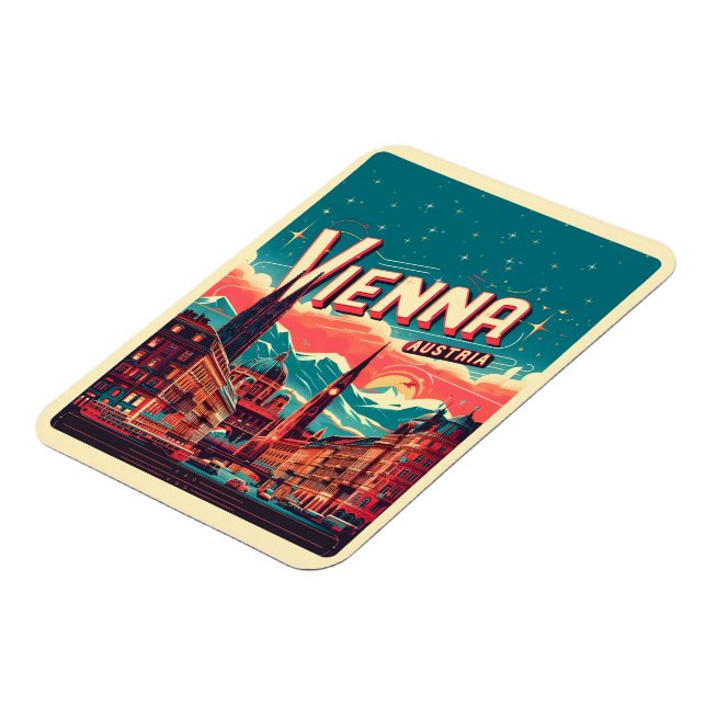 Íman Presentes da cidade retrô de Viena Áustria paisage (Left Side)