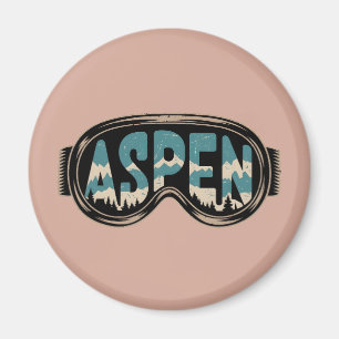 Íman Presentes da estação de esqui Goggles Aspen Snowma