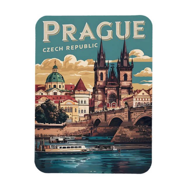 Íman presentes da república checa da praga viagens vint (Vertical)