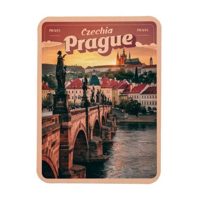 Íman presentes da república checa da praga viagens vint (Vertical)