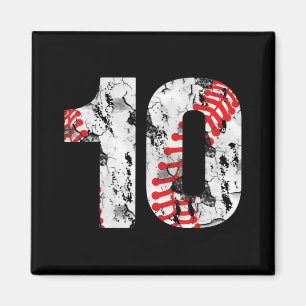 Íman Presentes de 10 anos Número 10 Baseball 10º Aniver