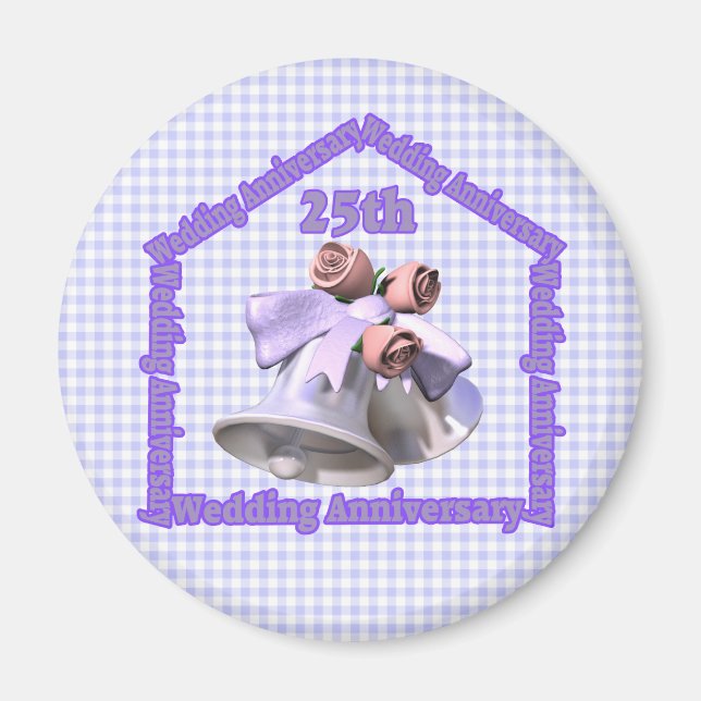 Íman Presentes de 25 de Aniversário (Frente)