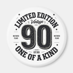 Íman Presentes de 90 anos Vintage Edição Limitada de 19