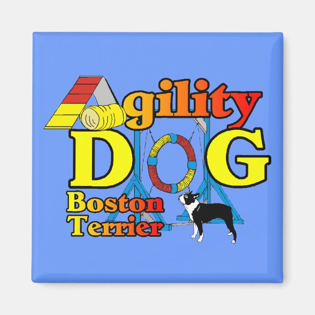 Íman Presentes de Agilidade de Boston Terrier (Frente)