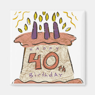 Íman Presentes de aniversário de 40 anos felizes