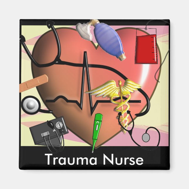 Íman Presentes de Arte de Enfermeira Traumática (Frente)