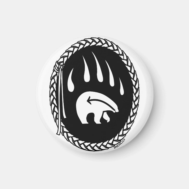 Íman Presentes de Arte de Urso Tribal Imã de geladeira (Frente)
