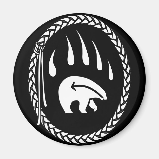 Íman Presentes de Arte de Urso Tribal Imã de geladeira (Frente)