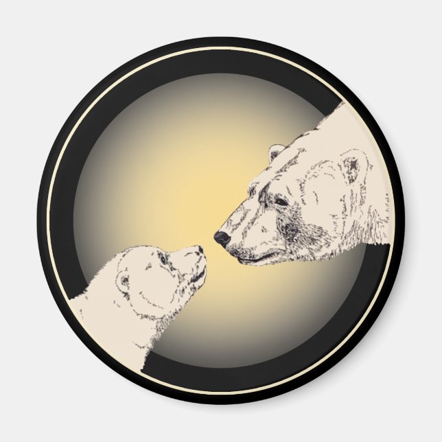 Íman Presentes de Arte de Vida Selvagem Magenta de Pola (Frente)