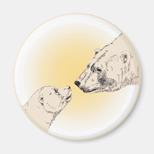 Íman Presentes de Arte de Vida Selvagem Magenta de Pola (Frente)