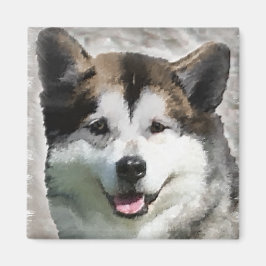 Íman Presentes de Arte Malamute no Alasca